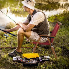 Load image into Gallery viewer, Outdoor Red Folding Camping Chairs - 2-Piece Set Beach Chairs with Portable Design - Suitable for Camping, Beach, and Travel