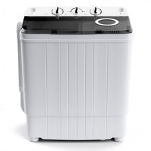Charger l'image dans la galerie, Costway 17.6 lbs Gray Portable Washing Machine with Dual Tub for Washing and Spin Drying