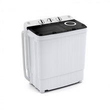 Charger l'image dans la galerie, Costway 17.6 lbs Gray Portable Washing Machine with Dual Tub for Washing and Spin Drying