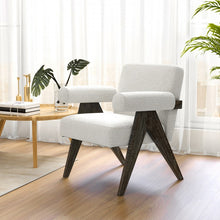 Load image into Gallery viewer, Armchair with Natural Rubber Wood Legs and Sponge Padded Seat