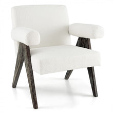 Load image into Gallery viewer, Armchair with Natural Rubber Wood Legs and Sponge Padded Seat