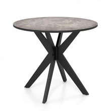 Load image into Gallery viewer, Costway Modern Black Round Dining Table for 4 with Marble Top and Cross Base - Suitable for Restaurant and Living Room Side Table