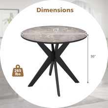 Load image into Gallery viewer, Costway Modern Black Round Dining Table for 4 with Marble Top and Cross Base - Suitable for Restaurant and Living Room Side Table