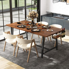 Charger l'image dans la galerie, Industrial Style Rectangular Dining Table with 2 Wine Racks and Spice Rack - Suitable for Kitchen and Restaurant