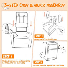 Load image into Gallery viewer, Costway Genuine Leather Couch Recliner Chair for Kids with Side Pockets and Footrest - Suitable for Bedroom and Playroom