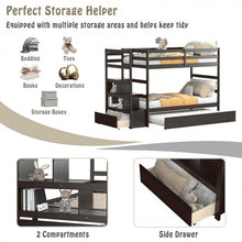 Load image into Gallery viewer, Multifunctional Pull-Out Double Bunk Bed with Drawer Storage Shelves