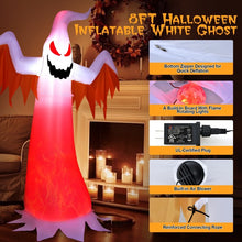 Load image into Gallery viewer, Costway 8-Foot Halloween Inflatable Ghost with LED Lights - Suitable for Halloween Decorations and Themed Parties