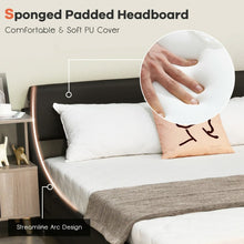 Load image into Gallery viewer, Costway Modern Full Size Bed Dimensions with Faux Leather Headboard - Suitable for Bedroom, Hotel, and Apartment