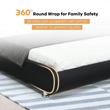 Load image into Gallery viewer, Costway Modern Full Size Bed Dimensions with Faux Leather Headboard - Suitable for Bedroom, Hotel, and Apartment