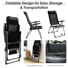Load image into Gallery viewer, 2-Pack Outdoor Portable Black Folding Lawn Chairs with Headrests