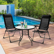 Load image into Gallery viewer, 2-Pack Outdoor Portable Black Folding Lawn Chairs with Headrests