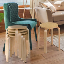 Charger l'image dans la galerie, Modern Dining Room Chairs Set of 4 with Curved Wooden Design, Non-Slip Pads, and Stackable Feature