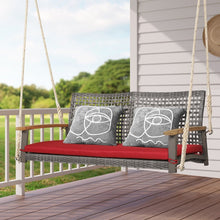 Load image into Gallery viewer, Outdoor Patio 2-Person Wicker Rocking Hanging Chair