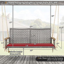 Load image into Gallery viewer, Outdoor Patio 2-Person Wicker Rocking Hanging Chair