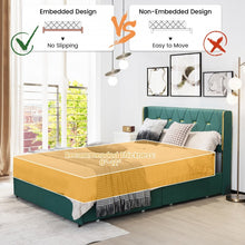 Load image into Gallery viewer, Green PU Leather Bed Frame with Headboard and 4 Storage Drawers
