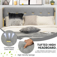 Load image into Gallery viewer, Modern Minimalist Grey Bed Frame with Storage Drawers and Headboard