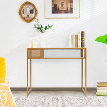Load image into Gallery viewer, Costway Modern Console Tables for Entryway with Marble Top and Wire Storage Baskets - Suitable for Living Room and Porch