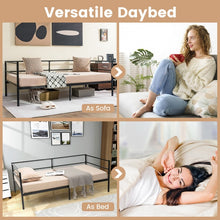 Load image into Gallery viewer, Multi-Functional Black Sofa Metal Bed Frame with Under-Bed Storage
