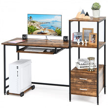 Load image into Gallery viewer, Industrial Style Multifunctional Computer Desk with Mobile CPU Stand
