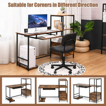 Load image into Gallery viewer, Industrial Style Multifunctional Computer Desk with Mobile CPU Stand