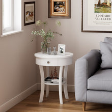 Load image into Gallery viewer, Modern Minimalist White 2-Tier Round Side Table for Living Room