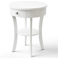 Load image into Gallery viewer, Modern Minimalist White 2-Tier Round Side Table for Living Room