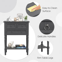 Charger l'image dans la galerie, Costway Vintage Narrow Entryway Table with 3 Drawers and Open Shelf - Suitable for Living Room, Entry, and Study