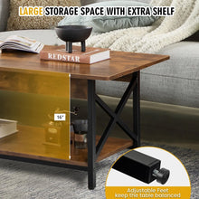 Load image into Gallery viewer, Costway Industrial Style Rectangular Coffee Table with Storage Shelf - Suitable for Living Room and Study