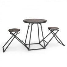 Charger l'image dans la galerie, Costway Modern Round Dining Room Table and Chairs 3-Piece Set - Foldable and Space-Saving - Suitable for Restaurant and Cafe
