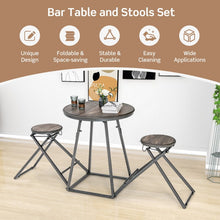 Charger l'image dans la galerie, Costway Modern Round Dining Room Table and Chairs 3-Piece Set - Foldable and Space-Saving - Suitable for Restaurant and Cafe