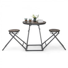 Charger l'image dans la galerie, Costway Modern Round Dining Room Table and Chairs 3-Piece Set - Foldable and Space-Saving - Suitable for Restaurant and Cafe
