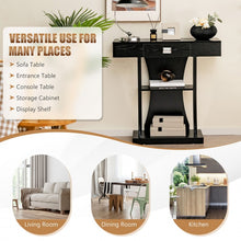 Load image into Gallery viewer, Costway Modern Small Entryway Table with Drawers and Shelves - Suitable for Living Room and Dining Area