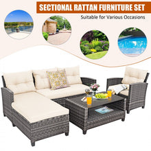 Charger l'image dans la galerie, 4-Piece Modern Outdoor Patio Sofa Set with Removable Covers