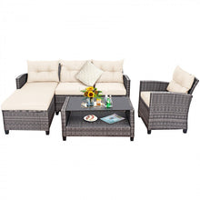 Charger l'image dans la galerie, 4-Piece Modern Outdoor Patio Sofa Set with Removable Covers