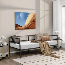 Load image into Gallery viewer, Black Modern Minimalist Metal Sofa Bed Frame with Storage Underneath