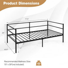 Load image into Gallery viewer, Black Modern Minimalist Metal Sofa Bed Frame with Storage Underneath