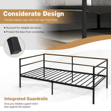 Load image into Gallery viewer, Black Modern Minimalist Metal Sofa Bed Frame with Storage Underneath