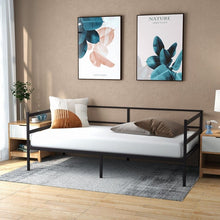 Load image into Gallery viewer, Black Modern Minimalist Metal Sofa Bed Frame with Storage Underneath