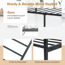 Load image into Gallery viewer, Black Modern Minimalist Metal Sofa Bed Frame with Storage Underneath