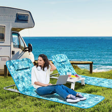 Load image into Gallery viewer, Green Portable 3-Piece Set: Beach & Pool Lounge Chairs with Folding Table