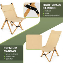 Charger l'image dans la galerie, Outdoor Folding Camping Chair - Bamboo Folding Chair with Adjustable Backrest - Suitable for Picnics and Fishing