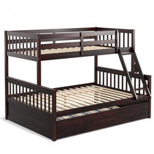 Load image into Gallery viewer, 3-in-1 Convertible Double Deck Bed with Guard Rails, Ladder, and Trundle Bed