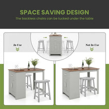 Load image into Gallery viewer, Mid-Century Vintage Dining Room Table Set - 3-Piece Set with Saddle Stools - Suitable for Kitchen and Restaurant