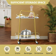 Load image into Gallery viewer, Mobile Double-Decker Kitchen Cart with Casters