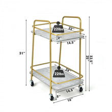 Load image into Gallery viewer, Mobile Double-Decker Kitchen Cart with Casters