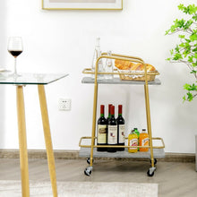 Load image into Gallery viewer, Mobile Double-Decker Kitchen Cart with Casters