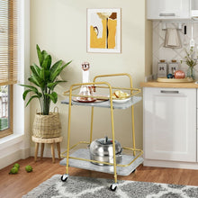 Load image into Gallery viewer, Mobile Double-Decker Kitchen Cart with Casters