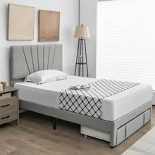 Load image into Gallery viewer, Modern Minimalist Gray Adjustable Headboard Wood Bed Frame with Drawers