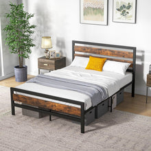 Load image into Gallery viewer, Industrial Style Metal Bed Frame with Headboard and Footboard