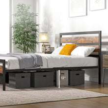 Load image into Gallery viewer, Industrial Style Metal Bed Frame with Headboard and Footboard